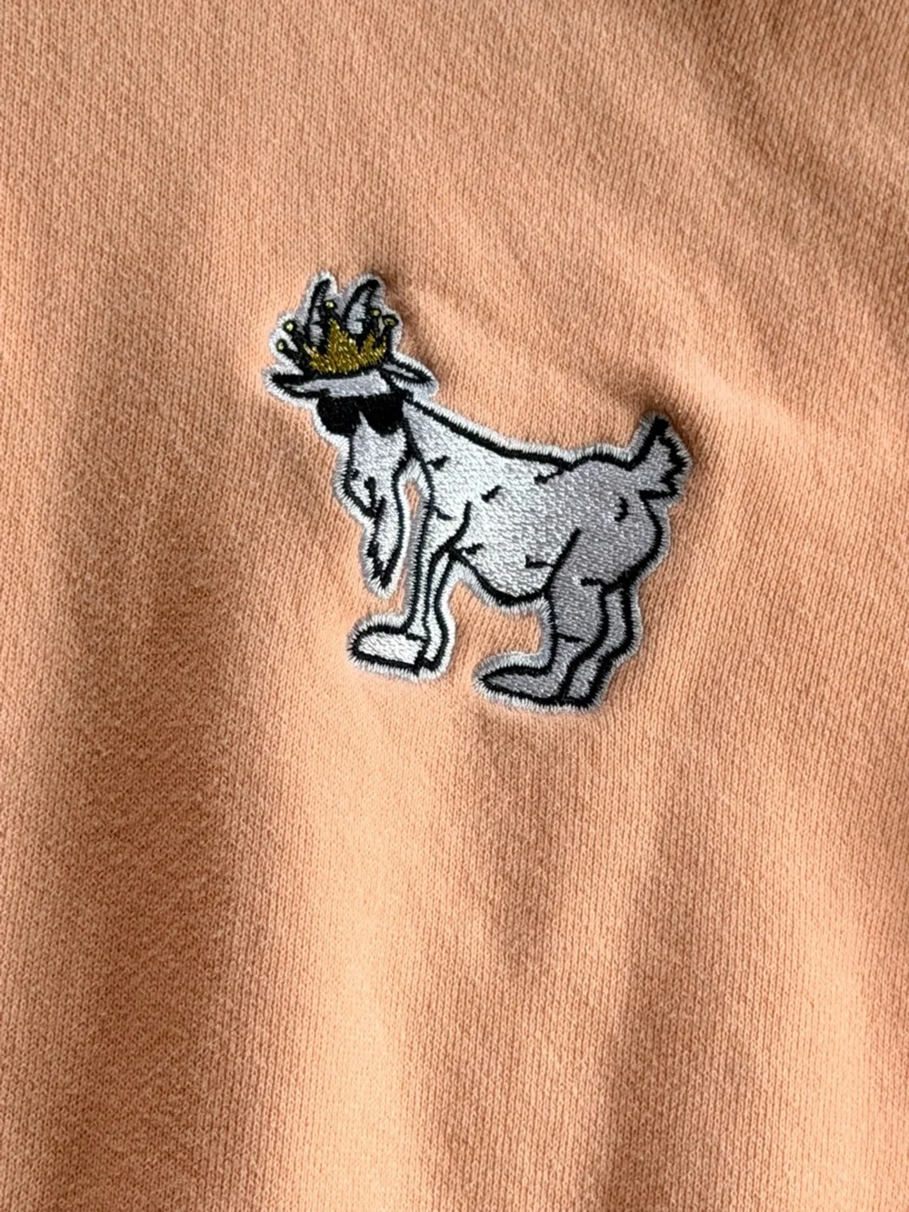 GOAT USA Peach Hoodie with Crowned Goat Patch - Size Youth XL